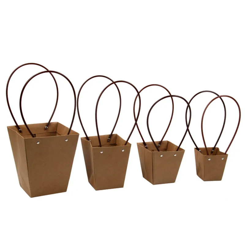 

Flower Paper Boxes With Handld Bucket Rose Florist Gift Boxes Party Gift Packing Thanksgiving Valentines's Day Packaging Box Bag