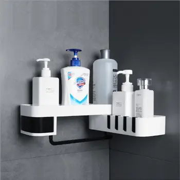 

Bathroom Wall Mount Corner Shelf Rack Holder Triangle Grip Storage Holder Racks