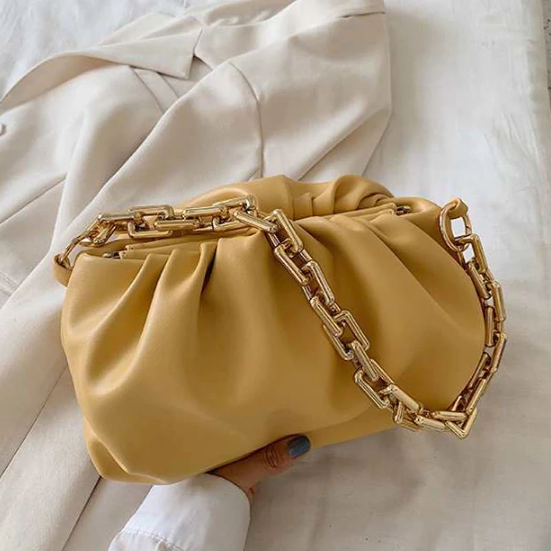 thumbnail image 1 of Bolso de mano de lujo con cadena dorada para mujer, bolso de mano de piel suave a la moda, bolso de hombro para mujer, bolso de mano de viaje de color caramelo para mujer, 1 of 5