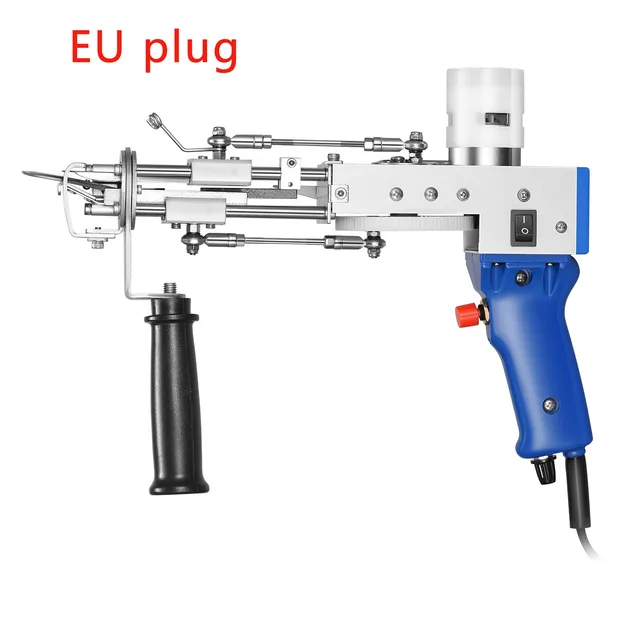 2 In 1 Cut & Loop Pile Tufting Gun Rug Electric Manual Carpet Weaving Machine DIY Handicrafts Industrial Grade 110-240V EU plug-Blue
