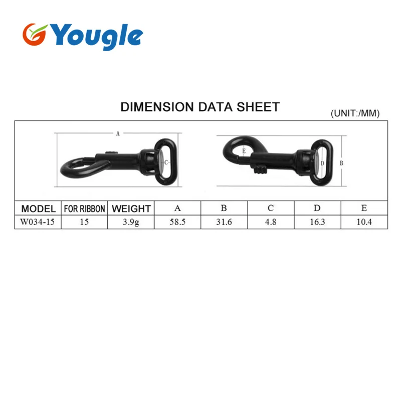 YOUGLE 50 шт./лот пластиковая шарнирная пружинная Пряжка для брелока цепочка собаки