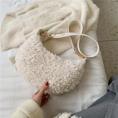 beige DORANMI Sof/меховые сумки через плечо, женская сумка, зимняя меховая сумка через плечо, Женская однотонная сумка-мессенджер, Bolsos Mujer BG234 - Цвет: beige