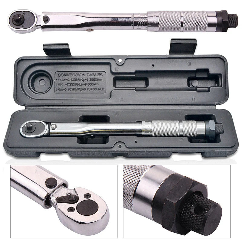 Torsion Wrench 1/4 Inch 5-25Nm Adjustable Torque Wrench Handheld Spanner Precise Ratchet Wrench Repair Spanner Key Hand Tools