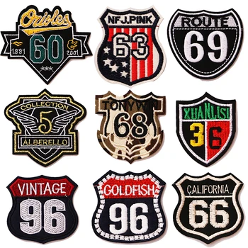 

Cartoon Decorative Shield Arabic Number icon Embroidered Applique Patches For DIY Iron on Badges Sticker on backpack,the clothes