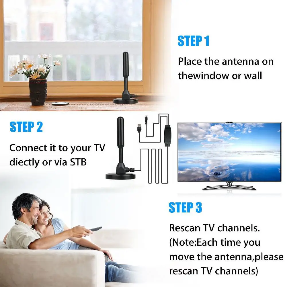 200 миля VHF UHF FreeviewEas tv ita 25dBi антенна ТВ для DVB T HD цифровая усилитель|Телевизионные