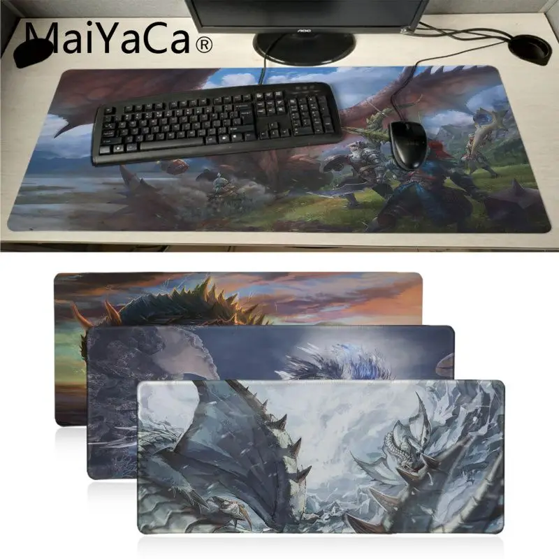 

Custom Skin Dragon Monster hunter mouse pad gamer play mats Anime mouse pad Print Large Lockedge Gaming Mouse Pad