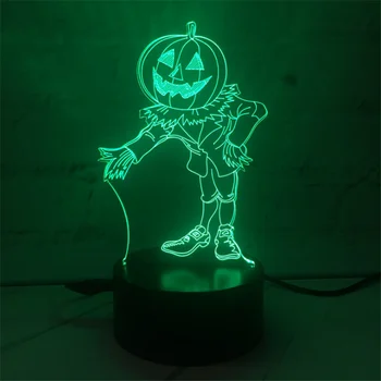 

Halloween 3D Pumpkin Gentleman LED Night Light RGB Atmosphere Colorful USB Table Lamp Touch Remote Changing Lampara Kids Gifts