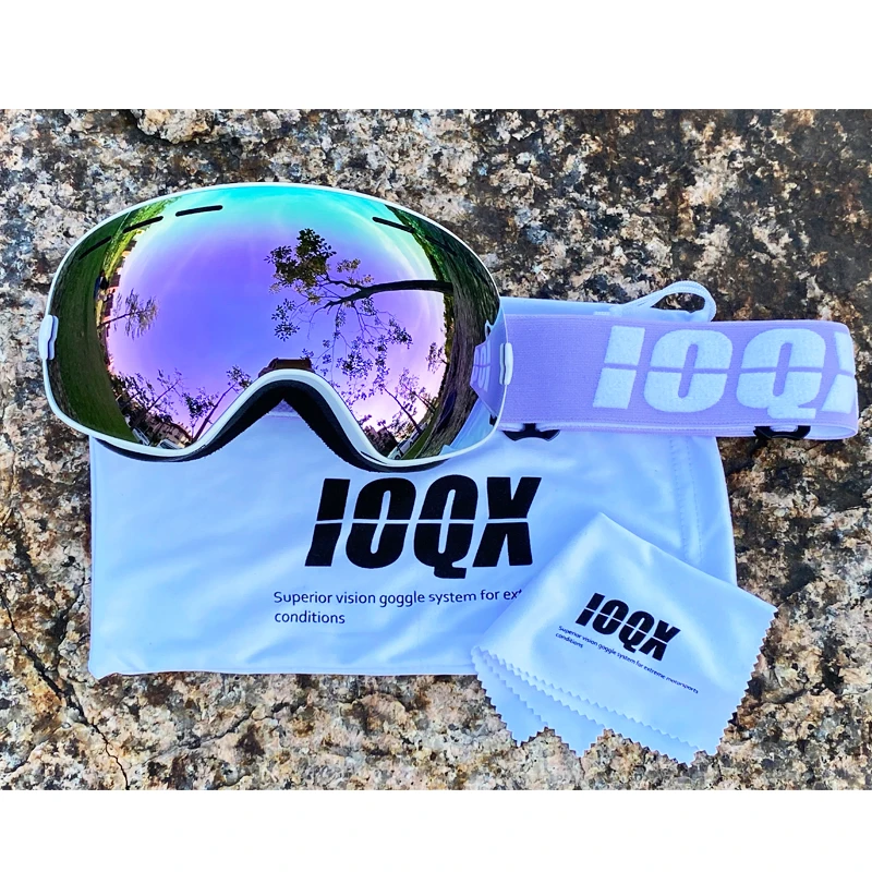 IOQX Ski Goggles Men Women Winter Outdoor Snow Sunglasses Anti-Fog Snowboard Glasses UV400 Double Layers Skiing Mask Goggles 2