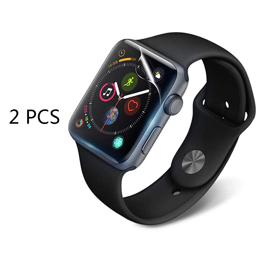 Полностью Защитная Гидрогелевая пленка для Apple watch защита экрана 42 мм 44 мм 40 мм 38 мм для iwatch 5 4 3 2 1 пленка не закаленное стекло - Цвет: 2 pcs