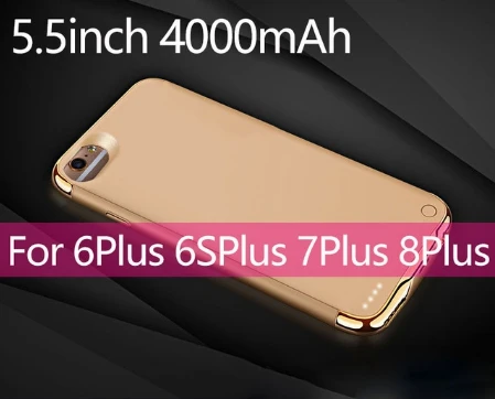 Battery Charger Case For iphone 6 6s 7 8 X XS MAX XR 3500/4000/5500/6000mAh Slim Powerbank Battery Case For iphone 8 7 6 6s plus 6p 6sp 7p 8p gold