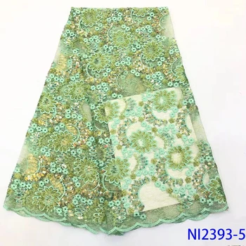 

Sequin Lace Fabric with Fashion Embroidered for Nigerian Wedding Party Dresses Lace Fabrics