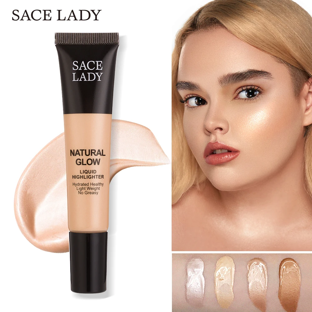 SACE LADY Хайлайтер для лица мерцающий Сияющий светящийся макияж тела жидкий Золотой