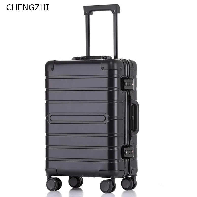 CHENGZHI чемодан на колесиках из 100% алюминиево магниевого сплава 20 дюймов 24 дюйма 28