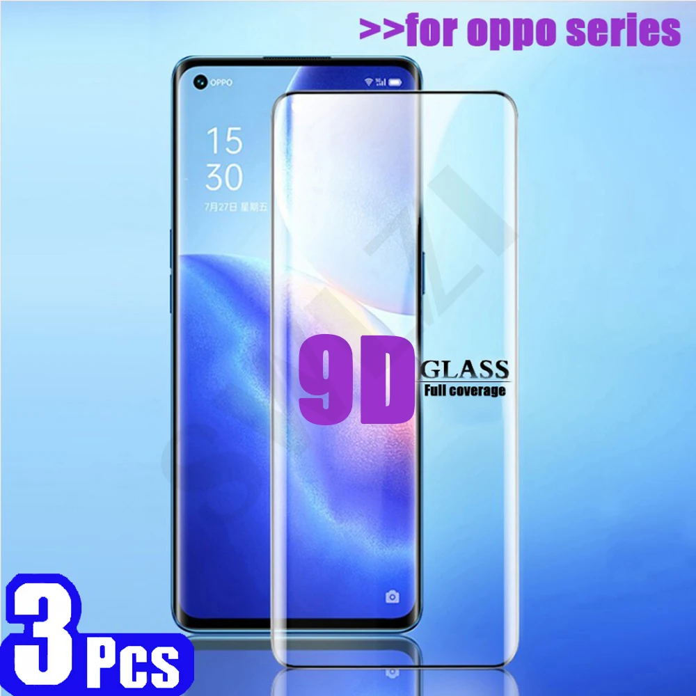 

3/5 шт. полное покрытие для OPPO Reno 5 4 3 pro plus 5G закаленное стекло для защиты экрана телефона защитная пленка на стекло для смартфона