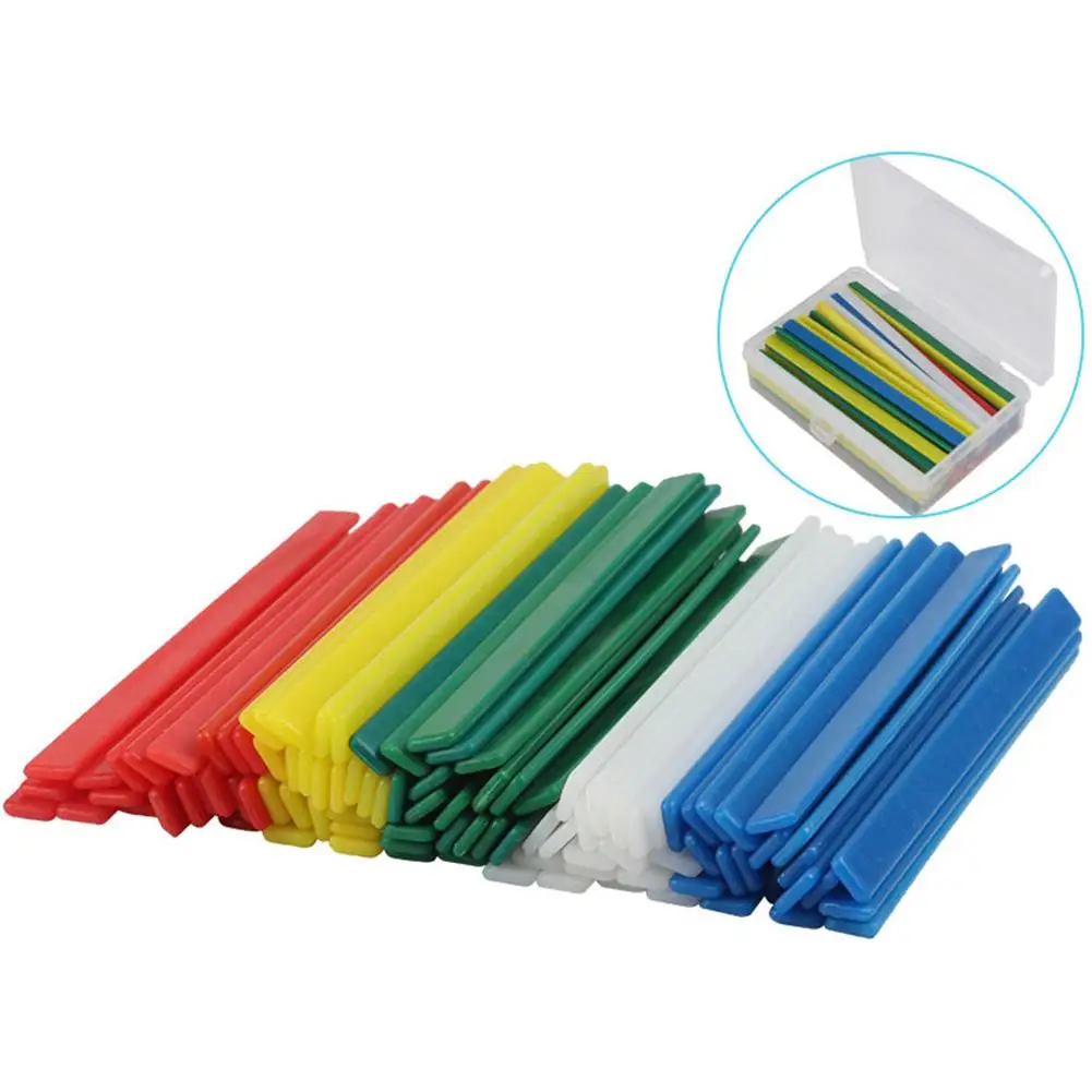 

100Pcs Colorful Counting Sticks Flat Sticks Rods Learning Education Teaching Toy with Storage Box Get children interested math