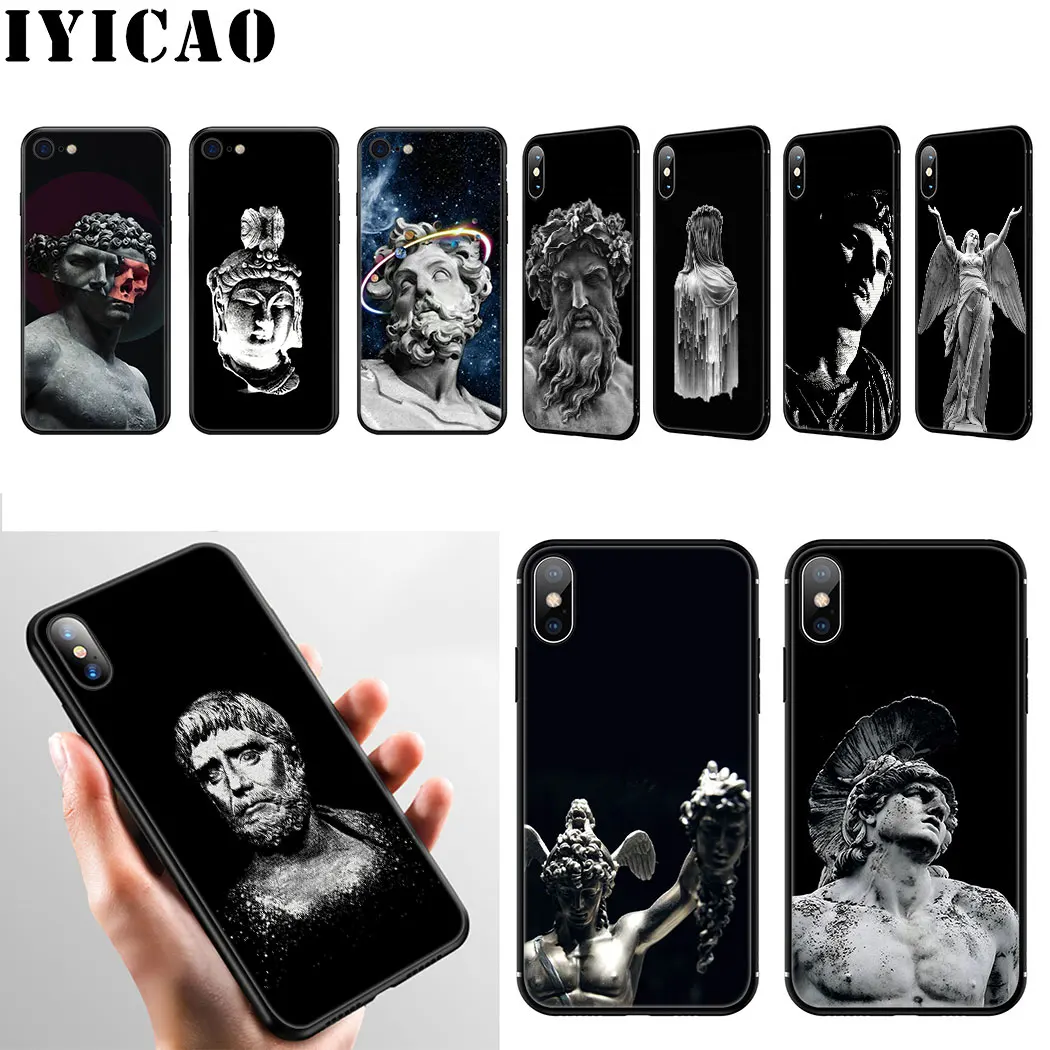 Van Gogh Art David Stone Statue Soft Silicone Case for iPhone 11 Pro Max XR X XS 6 6S 7 8 Plus 5 5S SE Phone Cover |