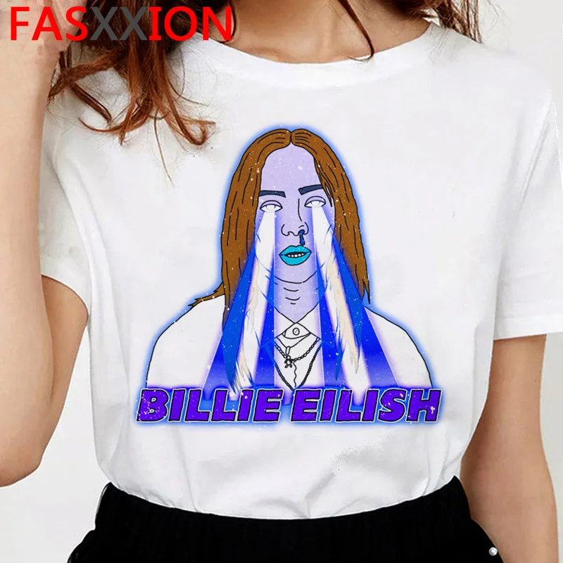 Billie eilish футболка женская мода Топ хип-хоп Футболка harajuku Эстетическая ulzzang 90s футболка kawaii забавная женская с коротким рукавом - Цвет: 1480