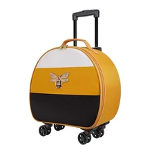 Популярный Дорожный чемодан, студенческий милый круглый багаж на колесиках, Женская дорожная сумка на колесиках, модный багаж на колесиках для девушек