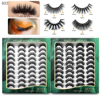 

40pair Mink Lashes Extension Natural Dramatic Volume 3D False Eyelashes Thick Long Fake Lashes Makeup Wispy Kit Mink Eyelashes