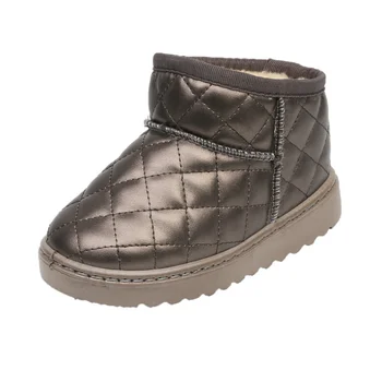 

Fashion Kids Winter Boots Boys Girls Snow Boots Cotton-Padded PU Leather Warm Snow Ankle Boots For Children Winter Shoes Classic