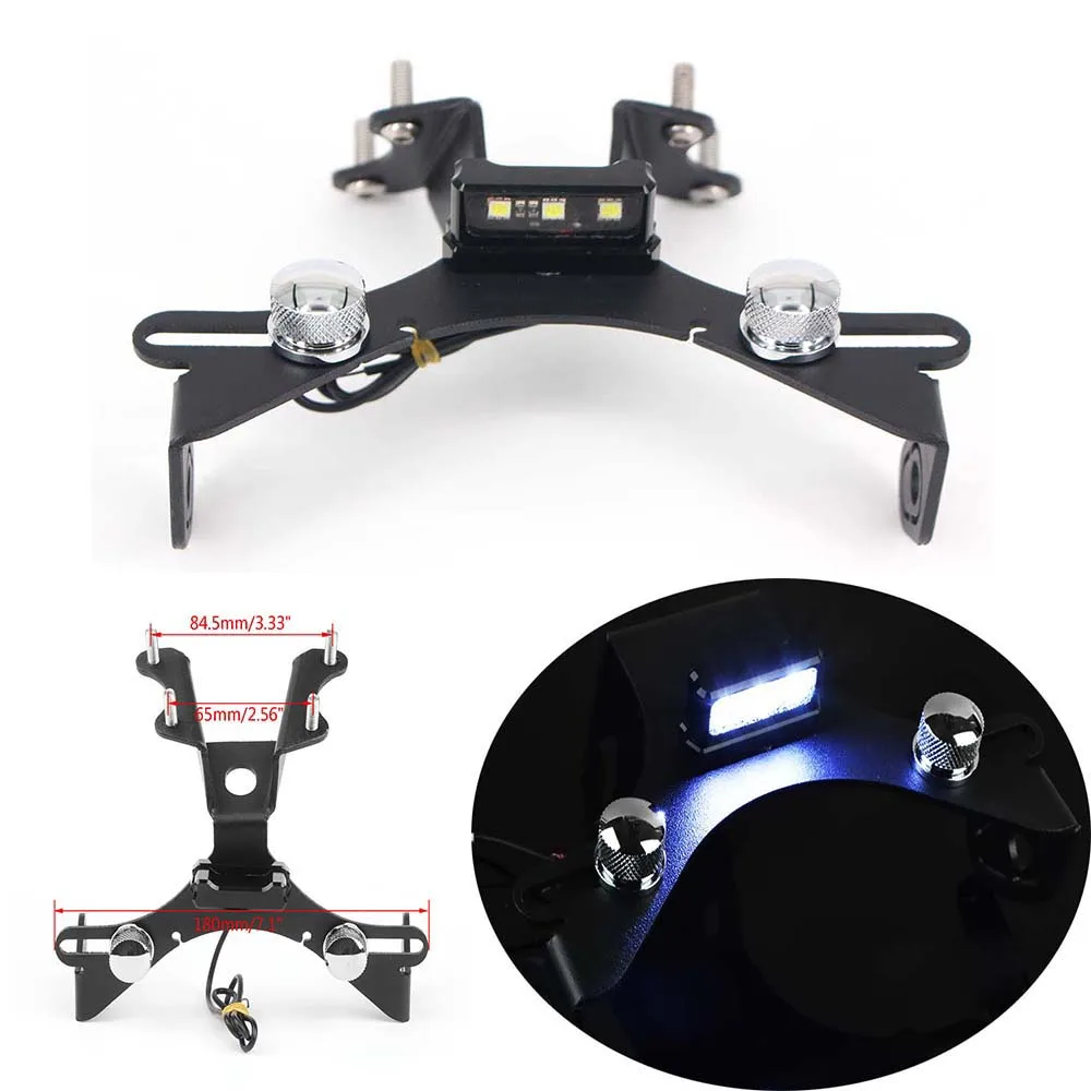 

Motorcycle Rear Fender Registration License Plate Holder Bracket with LED Light Lamp for Yamaha MT09 2013-2016 MT10 2015-2018