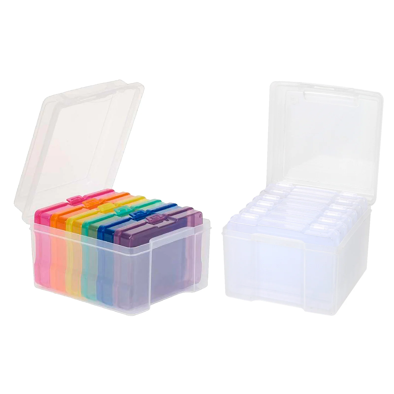 Acrylic Storage Box Transparent Photo Boxes Organiser with 16 Inner Picture  Containers Craft Office Supplies for Stamps Cards - AliExpress