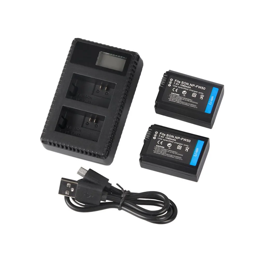 

2PCS 1080MAH Digital Camera Battery Packs + LCD Charger + USB Cable Set Suitable for NEX-5 NEX3 NEX-3A NEX-3D