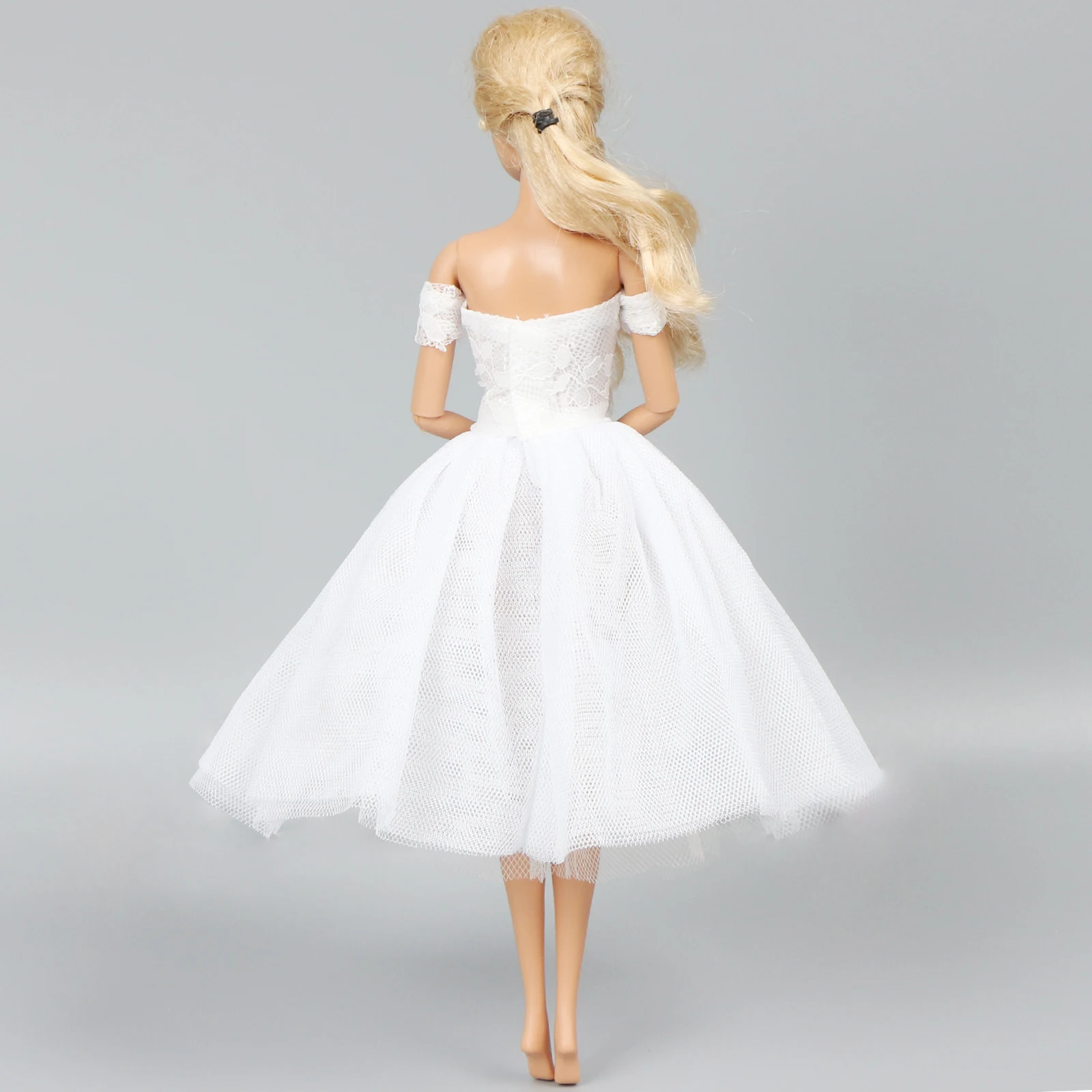 Модное платье для куклы ручной работы, платье для куклы Барби, одежда для свадебной вечеринки, белое кружевное платье, аксессуары для кукольной одежды, детская игрушка