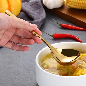 

Stainless Steel Soup Spoon Long Handle Round Soup Porridge Spoon Kicthen Tableware Kitchen Cooking Utensil Tool