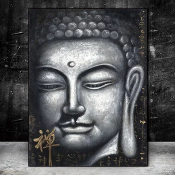 

Vintage Sliver Buddha Oil Paintings Print On Cnavas Art Prints Chinese Style Buddhism Canvas Art Prints Wall Pictures Home Decor