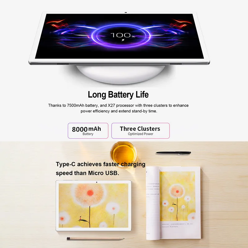 2020 10.1 inch 2560*1600 8GB RAM 256GB ROM Android 8.0 Tablet PC MTK6797 X20L Deca 10 Core Dual 4G
