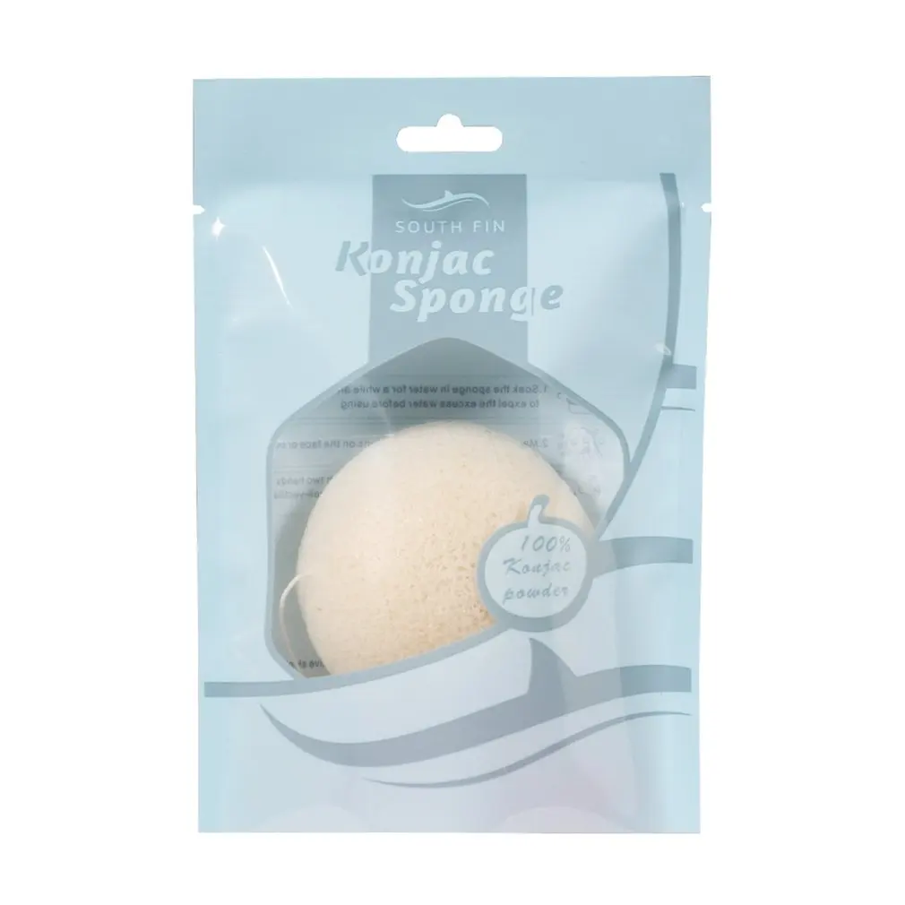 Южная ребра натуральный аморфофаллюс коньяк хлопок для мытья лица Хлопок Высокое качество сухой и влажной 2 состояния полукруг 7 цветов