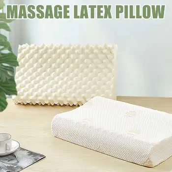 

Orthopedic Sleeping Bed Pillow Cervical Massage Natural Latex Release Pressure Pillows for Living Room