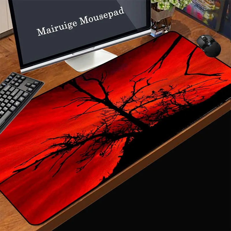 Mairuige Beautiful Game Anime Mouse Pad Dead Wood Natural Rubber Non-slip Company Office Computer Desk Mat In The Evening Sunset |