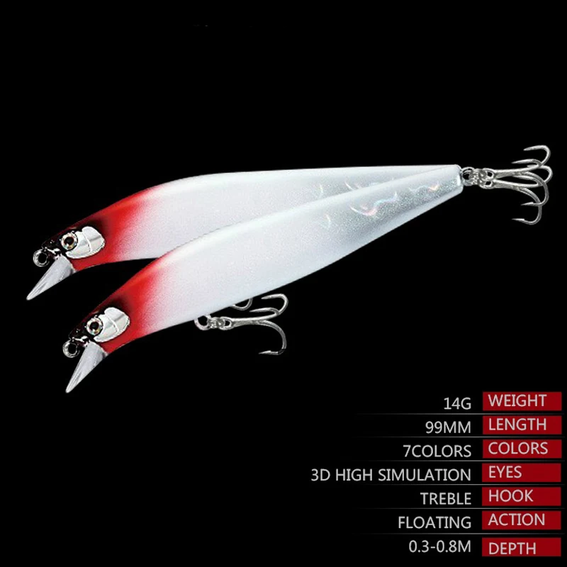 1 шт. Рыболовная Приманка Minnow лазерный жесткая искусственная приманка 3D глаза 99