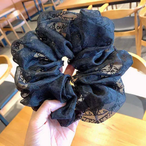 Oversized Hair Scrunchies For Women Solid Satin Silk Scrunchie Hair Rubber Bands Elastic Hair Ties Accessories Ponytail Holder A3