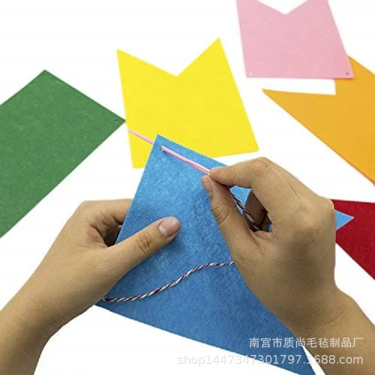 Amazon Горячая фетровый подвесной флаг многоцветные вымпели DIY декоративная Растяжка на день рождения свадьба латте искусство