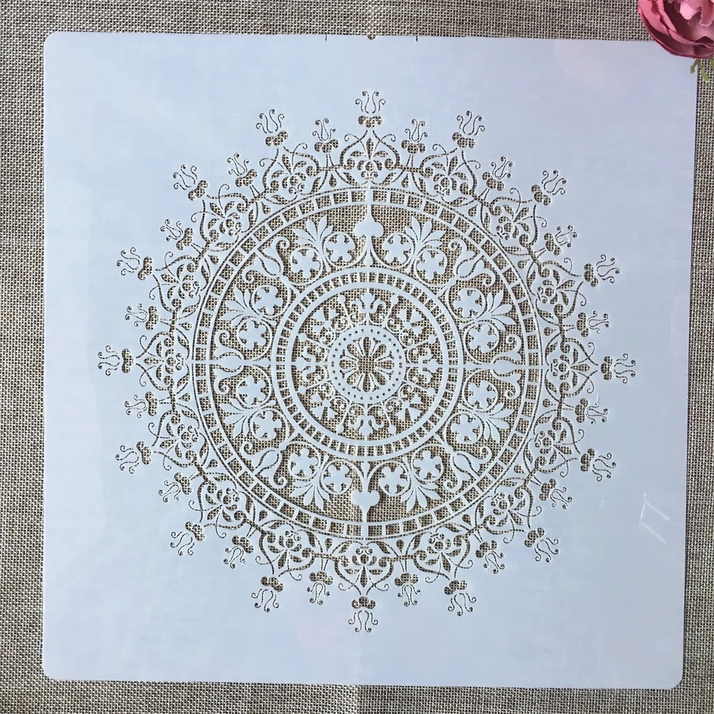 

30*30cm Mandala Big Wheel Crown DIY Layering Stencils Wall Painting Scrapbook Coloring Embossing Album Decorative Template