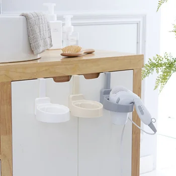

Punch-free Hair Dryer Storage Rack Cabinet Door Hair Dryer Holder Rack Bathroom Wall Holder Shelf Storage