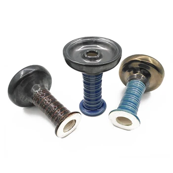 

Clay Shisha Head Harmony Hookah Bowl One Hole Phunnel Nargila Cup Flavor Holder Tobacco Narguile Groove Top for Charcoal Burner