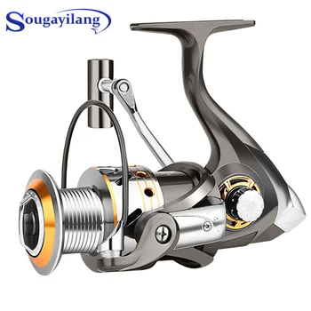

Sougayilang Feeder Spinning Fishing Reel Aluminum Spool Left Right 5.2:1 Gear Ratio 12+1 Ball Bearing Sea Fishing Reel Peche