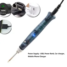Fer à souder électrique 8W, 4 pièces, outils de chauffage USB, retouche avec indicateur lumineux, stylo de soudage, fers à souder à chauffage rapide