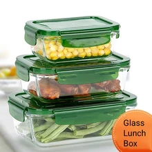 Портативный Здоровый стеклянный Ланч-бокс Bento коробки микроволновая посуда контейнер для хранения еды коробка для еды