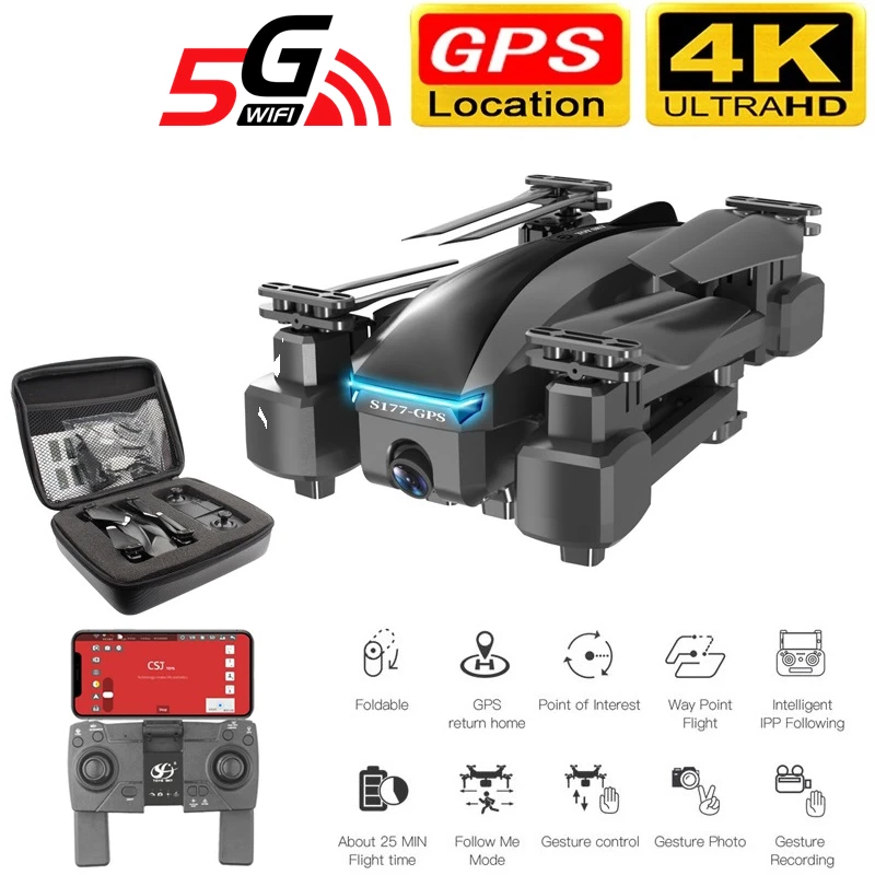 S177 Дрон gps 4k 5G WIFI HD широкоугольная двойная камера fvp дроны 20 мин. дистанция 600 м