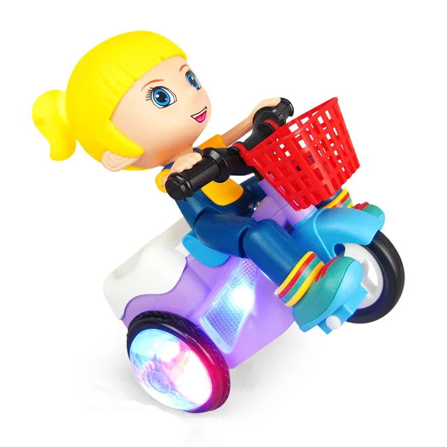 360 Degree Rotating Toys Car Electric Stunt Tricycle Model Toy Car with LED Light Music Children Birthday Christmas Gifts