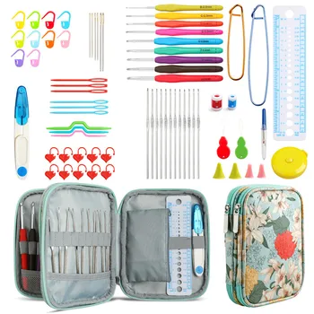 

8 Styles Crochet Hooks Set With Bag Soft Rubber Needle Hooks Ergonomic Handle Knitting Hooks Sewing Supplies With Cute Bag