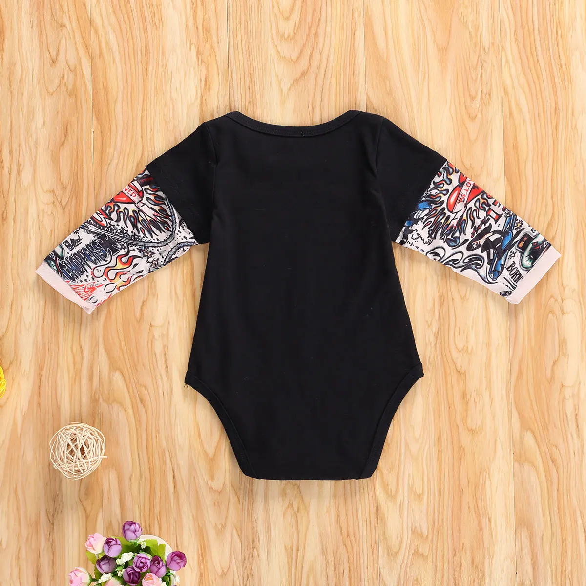 Baby Halloween Clothes Newborn Baby Boys Tattoos Sleeve Bodysuit Skeleton Print Halloween Costume Infant Baby Boys Clothing