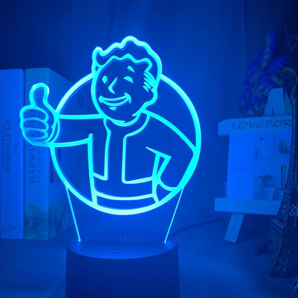 Игровой светодиодный ночник с логотипом Fallout Shelter для детей, украшение для детской спальни, классный Ночной светильник, цветной Настольный светильник с Usb