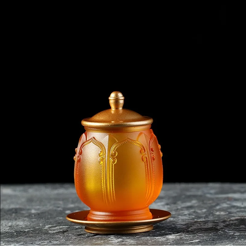 Liuli water purification cup Holy water cup The Eight Merit Cups for