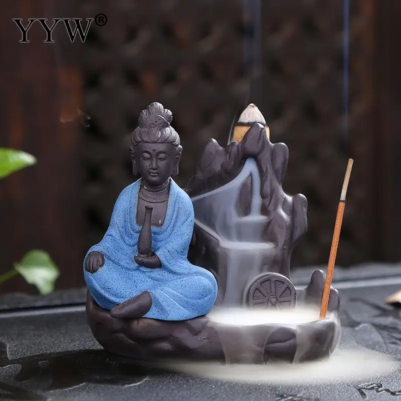 Курильница для благовоний керамическая курильница Zen Quemador De Incienso Будда благовония держатель горелок дым обратного потока водопад ароматические свечи
